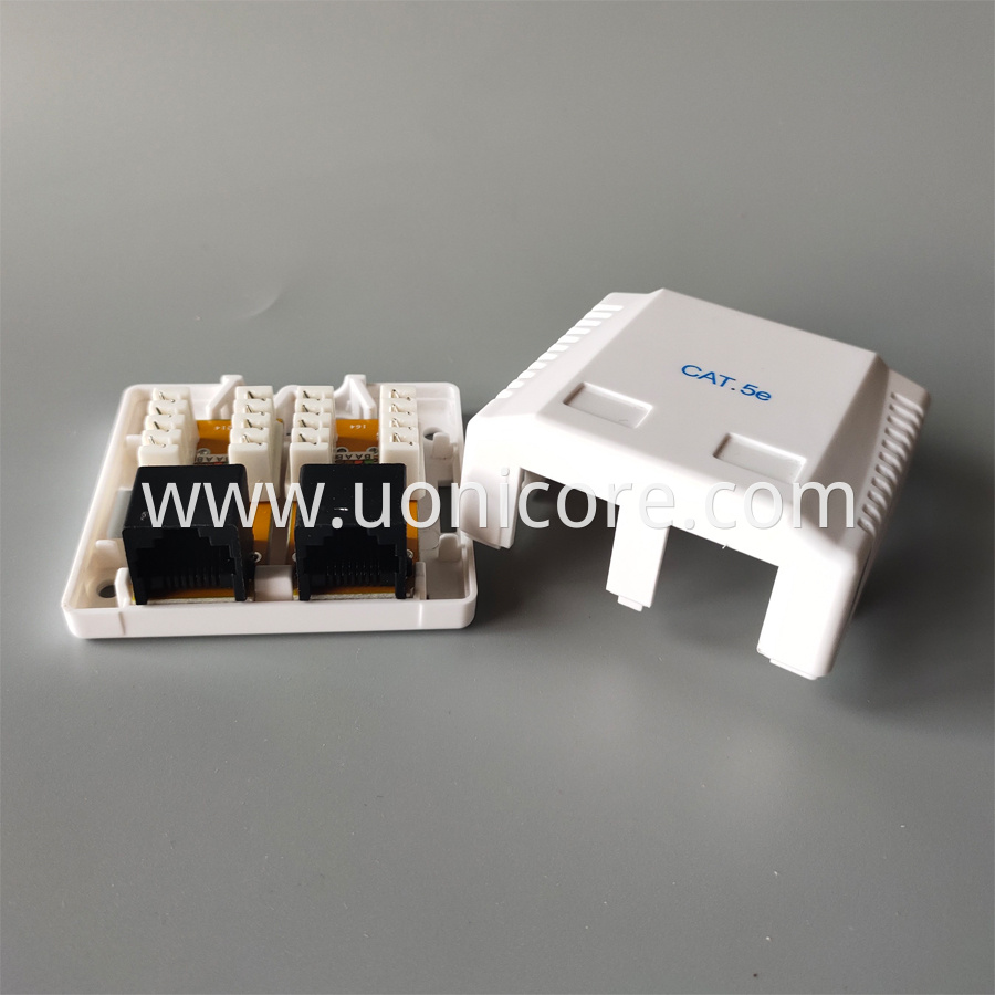 2 ports UTP CAT5E surface mount box